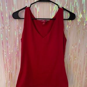 SO Red Fitted Sleeveless Tank Top Y2K